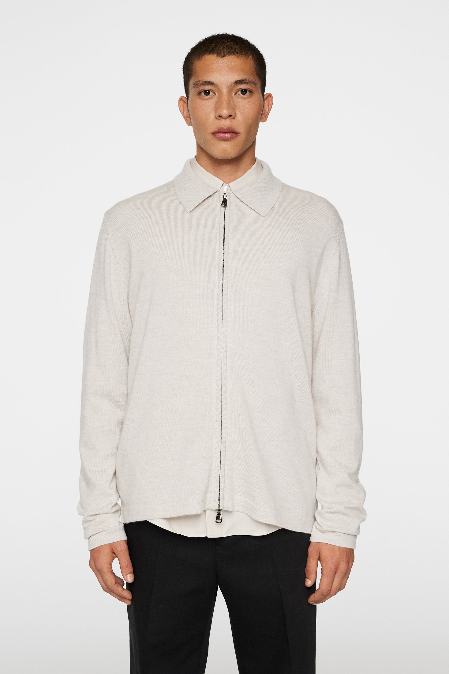 Kaleb Merino Wool Zip Cardigan